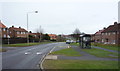 Bus stop and shelter on Westway, Eastfield in YO11 3LT