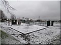 A snowy park in Beith in KA15 1BT