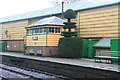 Ropley Station - signal box and topiary in SO24 0BL