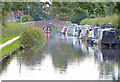Narrowboats moored along the Birmingham & Fazeley Canal in B76 9AF