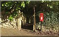 Footpath and postbox, Midford Lane in BA2 7GR