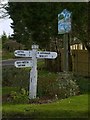Fingerpost and village sign, North Luffenham in North Luffenham