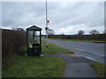 Bus stop and shelter on the A1303, Bottisham in CB25 9BJ