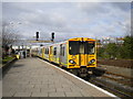 Liverpool train arriving at Chester station in CH2 3PS