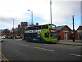 Cross river bus outside West Kirby station in CH48 0RT