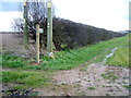 Start of the footpath towards Newmarket Road in West Suffolk District