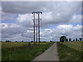 Hightown Drove and power lines in CB25 0FX