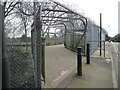 Caged footbridge over the railway lines, Cannon Lane in HA5 1NH