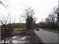 Muddy layby on Reading Road, Eversley in RG40 4RD
