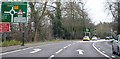 A243 approaching Knoll Roundabout in KT22 8NL