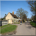 Newton: Town Street in early spring in Newton (South Cambridgeshire)