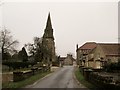 Wykeham Lane approaching the A170 in Wykeham village in YO13 9QB