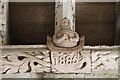 Porch roof carving, St Swithin's church, Pyworthy in EX22 6JZ