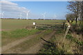 Langford wind farm from the footpath in SG18 9QP