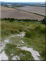 Steep path descending Ivinghoe Beacon in Ivinghoe
