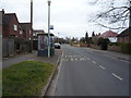 Bus stop and shelter on Abbot Road in IP33 3LR
