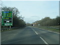 A5 northbound nears the M6 overbridge in Newton and Biggin