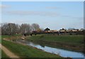 Freight train crosses the Maxey Cut near Peakirk in PE6 7NT
