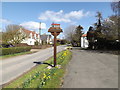 Crowfield Village sign & Stone Street in Crowfield