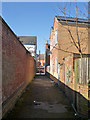 Alley from Duke Street to Meadow Lane, Loughborough in LE11 1QJ