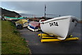 Boats on the shore at Beesands in TQ7 2EN