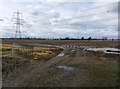 Pylon and Fields near Ellerker in HU15 2DP