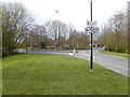 Looking across roundabout on Pelham Drive in RH11 9SW