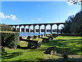 Viaduct over the River Tiddy at St Germans, Cornwall in PL12 5ND