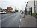 Bus stop and shelter on Front Street, Witton Gilbert in Witton Gilbert