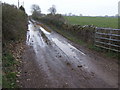 Muddy track to Patch Elm Farm in BS37 7NA