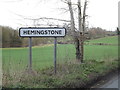 Hemingstone Village Name sign on Sandy Lane in IP6 9QU