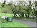 Entrance to the carpark for Farchynys Woodland in LL42 1TN