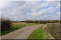 Road from Sapperton bending round to Moor Lane in Braceby and Sapperton
