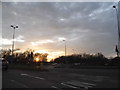 Sunset over the M20 roundabout, Ashford in TN24 0JW