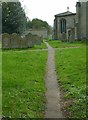 Footpath through the churchyard in PE9 3UD