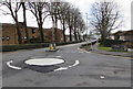 Mini-roundabout, Glebe Road, Loughor in SA4 6TB