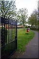 Gate to Mopsies Park in SS14 2TP