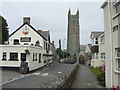 Church and pub; St. Columb Minor village centre in TR7 3EY