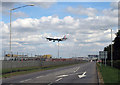 Southern Perimeter Road and Transaero Boeing 767 in TW6 3FJ