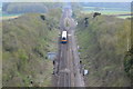 Northbound train passing Borough Down Farm in SO21 3PL