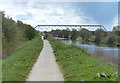 Pipe bridge crossing the Fossdyke Canal in LN1 2LT