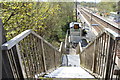 Steps to Platform 2 at Lochwinnoch Station in PA12 4JY