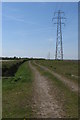 Pylons by a farm track in LU7 9BL
