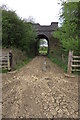 Disused railway bridge and footpath in MK18 4JX