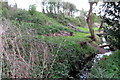 Stream by the disused railway embankment in MK18 4AX
