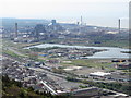 View of Port Talbot steelworks from Mynydd Dinas in SA13 1BX
