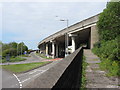 A48 and footpath beneath the M4 in Port Talbot in SA13 1BX