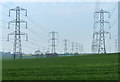 Pylons crossing the Nottinghamshire farmland in Marnham
