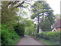 Hadzor Lane Passing the Church of St Richard and St Hubert in WR9 7DP
