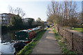 Towpath by River Lee Navigation Hackney Cut in E10 7QS